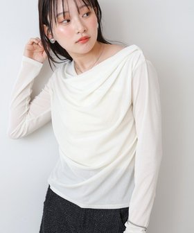 【バブ ブージュルード/Bab Bou Jeloud】のシアーベロアドレーププルオーバー 人気、トレンドファッション・服の通販 founy(ファニー) ファッション Fashion レディースファッション Fashion for Women トップス・カットソー Cut & Sew Tops カジュアルプルオーバー・ニットトップス Pullovers & Knit Tops / Casual Pullovers ベロアトップス Velour Tops / Velvet-Look Items 秋 Autumn サテン Satin, Glossy Fabric シアー Sheer, See-Through シューズ Shoes, Footwear シンプル Simple, Minimal スマート Smart, Elegant チェック Check, Plaid, Tartan デニム Denim, Jeans Material ドレープ Drape, Draping Fabric バレエ Ballet, Ballet Style フロント Front, Front Design ベロア Velour, Soft Velvet 再入荷 Restock / Back in Stock おすすめ Recommended / Our Picks エレガント 上品 Elegant |ID:prp329100004702824