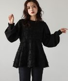 【ラジュール/Lajour】のジャガードドッキングペプラムトップス ブラック|ID: prp329100004702826 ipo3291000000033997867