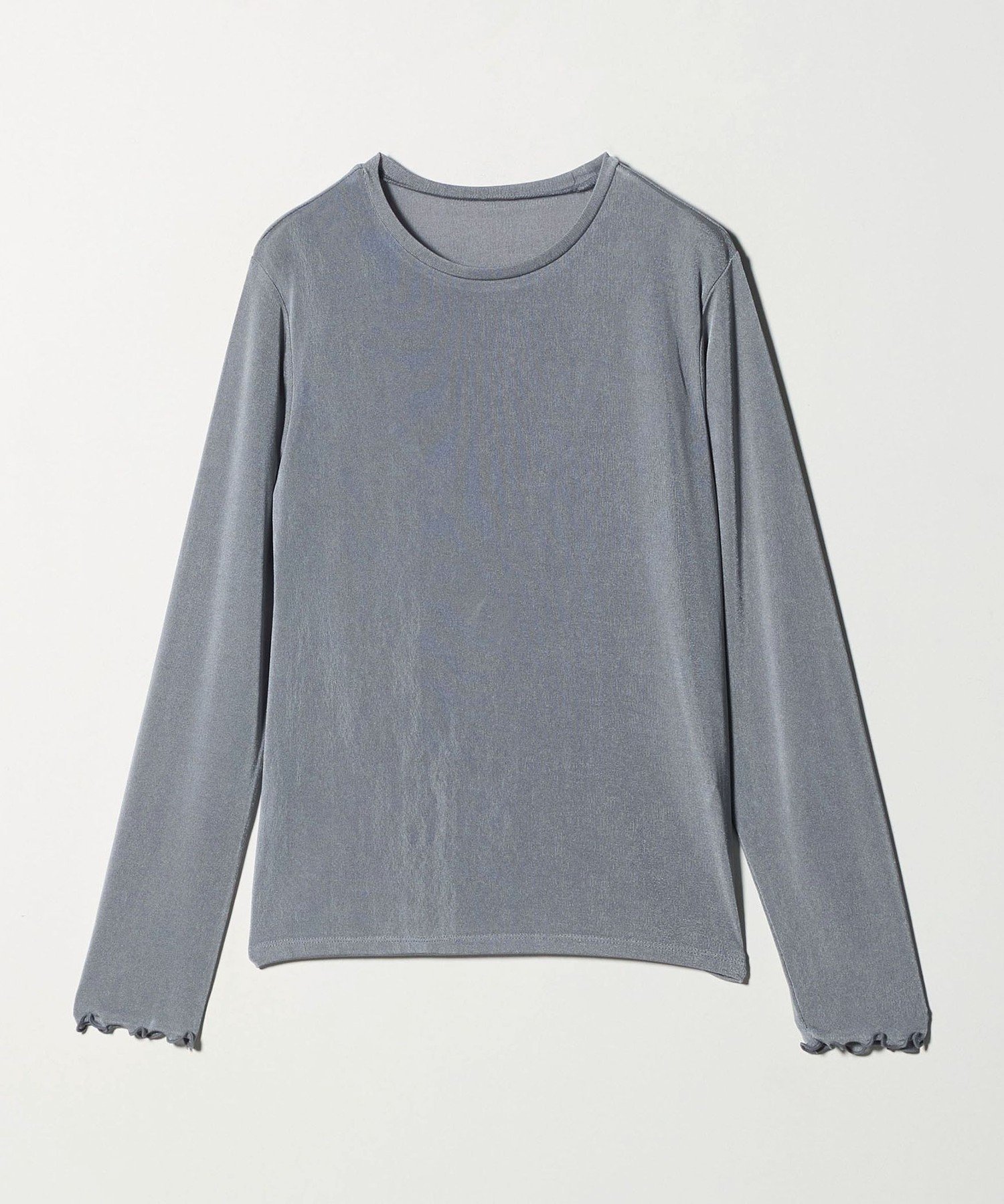 【ユナイテッドアローズ/UNITED ARROWS】のシャイニーリブ クルーネックTシャツ A DAY IN THE LIFE インテリア・キッズ・メンズ・レディースファッション・服の通販 founy(ファニー) 　ファッション　Fashion　レディースファッション　Fashion for Women　トップス・カットソー　Cut & Sew Tops　シャツ・ブラウス・オフィスカジュアル　Elegant Blouses & Button-Ups　ロングTシャツ・Tシャツ　Longline T-Shirts & Tees　インナー　Innerwear　洗える　Machine Washable　カットソー　Cut and Sewn Top　今季　This Season, Current Season　シンプル　Simple, Minimal　トレンド　Trend, Trending Now　人気　Popular, Best Seller　長袖　Long Sleeve, Full Sleeve　バランス　Balance, Style Balance　ブライト　Bright, Shiny　ベスト　Vest, Waistcoat　アウトレット　Outlet / Clearance　おすすめ　Recommended / Our Picks　ビジネス 仕事 通勤　Business / Work / Commuting　LT.BLUE|ID: prp329100004702838 ipo3291000000034231766