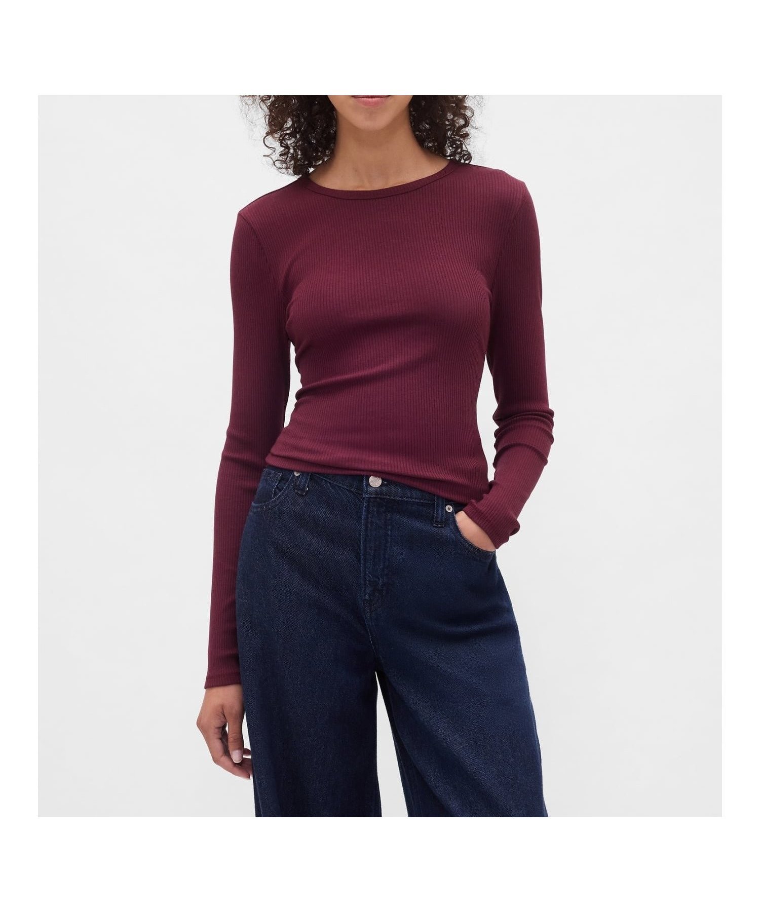 【ギャップ/GAP】のモダンリブ クロップドTシャツ インテリア・キッズ・メンズ・レディースファッション・服の通販 founy(ファニー) 　ファッション　Fashion　レディースファッション　Fashion for Women　トップス・カットソー　Cut & Sew Tops　シャツ・ブラウス・オフィスカジュアル　Elegant Blouses & Button-Ups　ロングTシャツ・Tシャツ　Longline T-Shirts & Tees　クロップド　Cropped, Short Length　ショート　Short, Short Length　ストレッチ　Stretch, Stretchy Fabric　フィット　Fit, Slim Fit　長袖　Long Sleeve, Full Sleeve　TUSCAN_RED|ID: prp329100004702913 ipo3291000000034808417