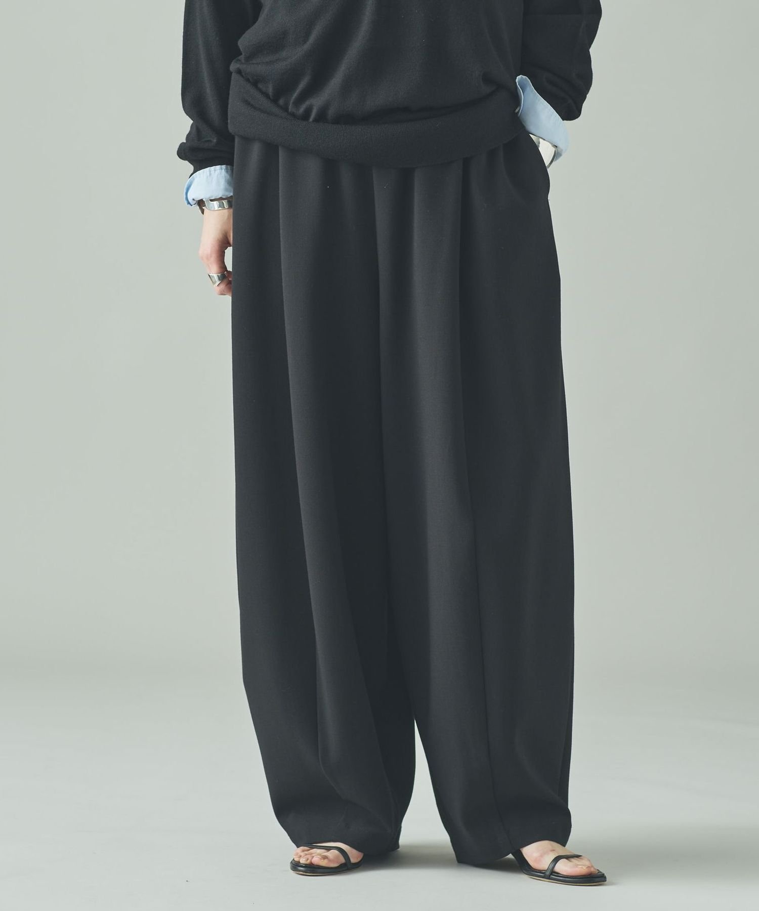 【カレンソロジー/Curensology】のダブルクロスドロストパンツ インテリア・キッズ・メンズ・レディースファッション・服の通販 founy(ファニー) 　ファッション　Fashion　レディースファッション　Fashion for Women　パンツ　Pants & Trousers　エレガント 上品　Elegant　ストレッチ　Stretch, Stretchy Fabric　ドローコード　Drawcord, Drawstring Cord　フィット　Fit, Slim Fit　ポケット　Pocket, Pocket Detail　日本製　Made In Japan　ブラック09|ID: prp329100004703096 ipo3291000000034925984