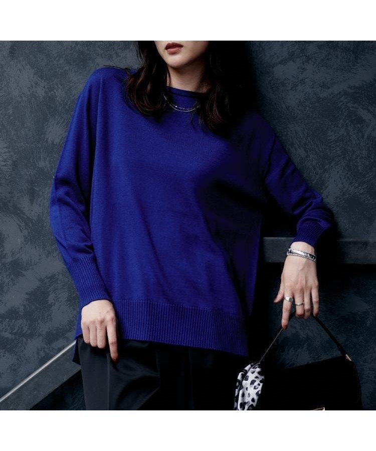 【アンタイトル/UNTITLED】の【8色展開/体型カバー】魅せる タイムレスニット インテリア・キッズ・メンズ・レディースファッション・服の通販 founy(ファニー) 　ファッション　Fashion　レディースファッション　Fashion for Women　トップス・カットソー　Cut & Sew Tops　ニット　Knit Tops & Sweaters　今季　This Season, Current Season　シンプル　Simple, Minimal　スマート　Smart, Elegant　ドレープ　Drape, Draping Fabric　リラックス　Relax, Relaxed Fit　おすすめ　Recommended / Our Picks　ビジネス 仕事 通勤　Business / Work / Commuting　ブルー|ID: prp329100004703559 ipo3291000000034543331