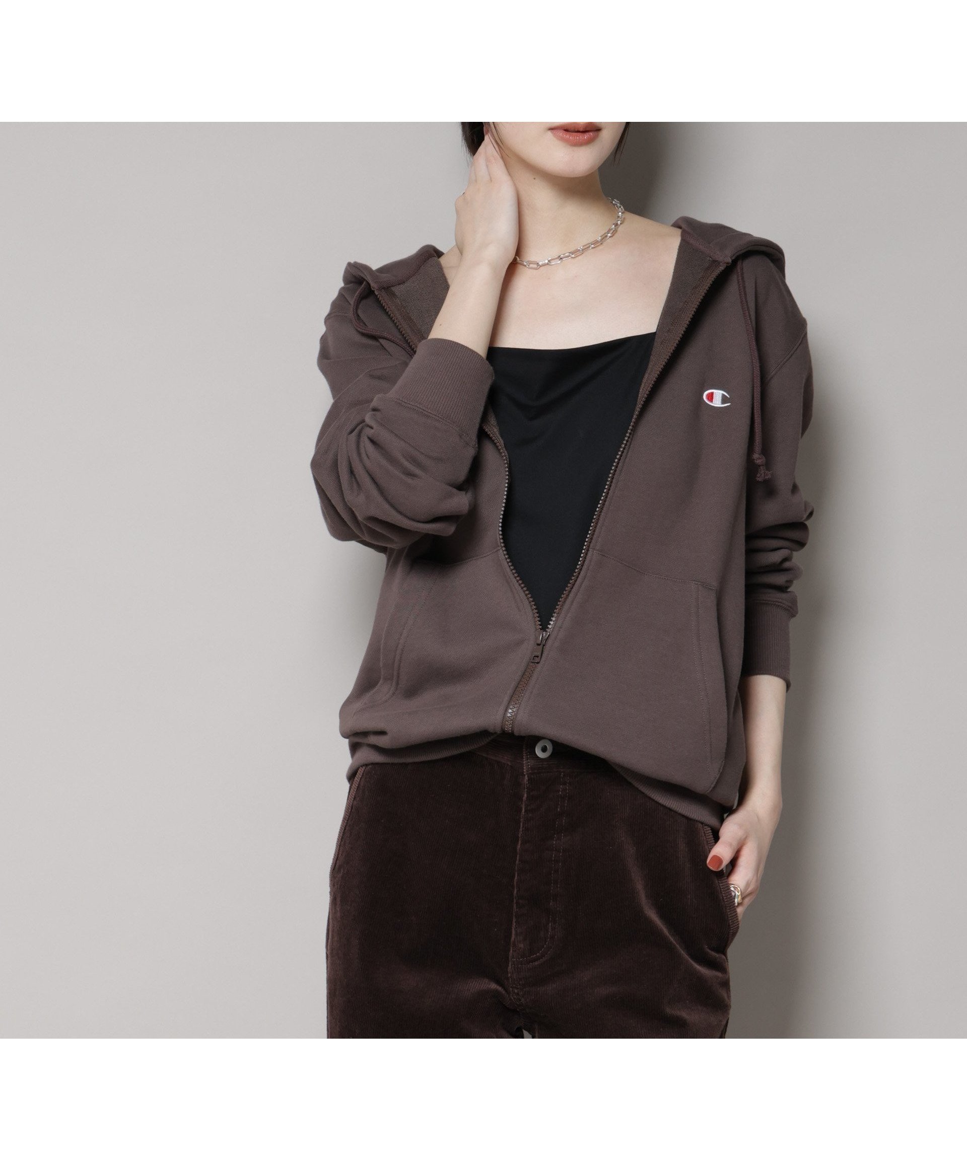 【ナノ ユニバース/nano universe】のChampion/ZIP HOODED SWEATSHIRT インテリア・キッズ・メンズ・レディースファッション・服の通販 founy(ファニー) 　ファッション　Fashion　レディースファッション　Fashion for Women　トップス・カットソー　Cut & Sew Tops　シャツ・ブラウス・オフィスカジュアル　Elegant Blouses & Button-Ups　レディースパーカー・カジュアルフーディー　Casual Hoodies & Sweatshirts　ロングTシャツ・Tシャツ　Longline T-Shirts & Tees　スウェット・クルーネックトップス　Sweatshirts & Crewnecks / Relaxed Fit Sweat Tops　アンダー　Underwear Essentials　スウェット / スエット　Sweatshirt, Sweatwear　セーター　Sweater, Knitwear　ニューヨーク　New York, NYC Style　パーカー　Hoodie, Parka　プリント　Print, Printed Pattern　2025年　2025　2025-2026秋冬・A/W　Autumn/Winter 2025–26 AW25–26　ブラウン|ID: prp329100004703813 ipo3291000000033967239