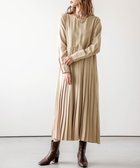 【ラジュール/Lajour】のプリーツカラーワンピース ベージュ|ID: prp329100004703850 ipo3291000000033967599