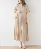 【ラジュール/Lajour】のプリーツカラーワンピース 半袖ベージュ|ID: prp329100004703850 ipo3291000000033967600