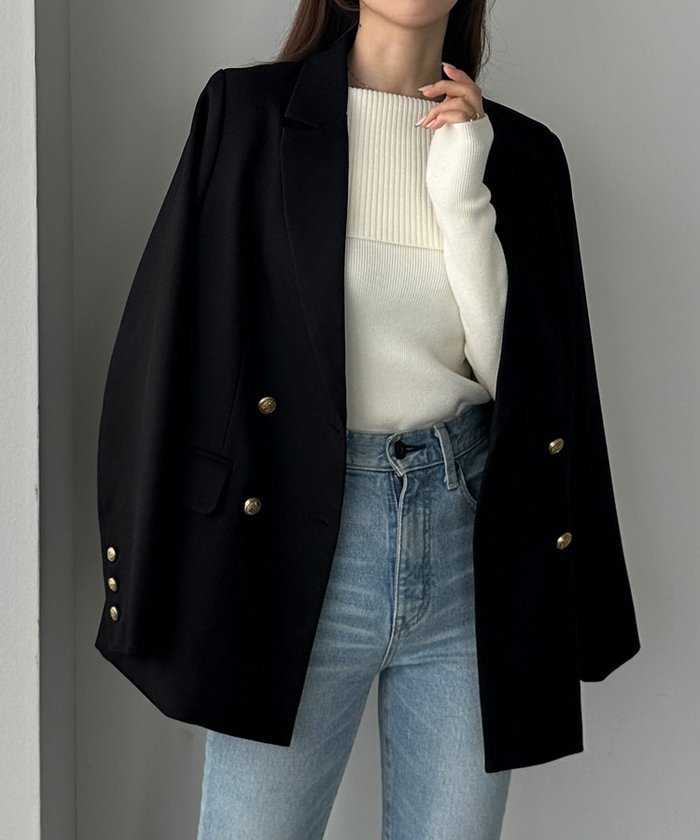 【ジュノア/JUNOAH】のLouere ゴールドボタンジャケット インテリア・キッズ・メンズ・レディースファッション・服の通販 founy(ファニー) https://founy.com/ ファッション Fashion レディースファッション Fashion for Women アウター Coat / Outerwear Collection レディースジャケット・軽アウター Jackets |ID: prp329100004703857 ipo3291000000033967657
