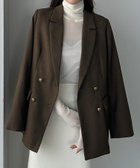 【ジュノア/JUNOAH】のLouere ゴールドボタンジャケット ブラウン|ID: prp329100004703857 ipo3291000000033967659