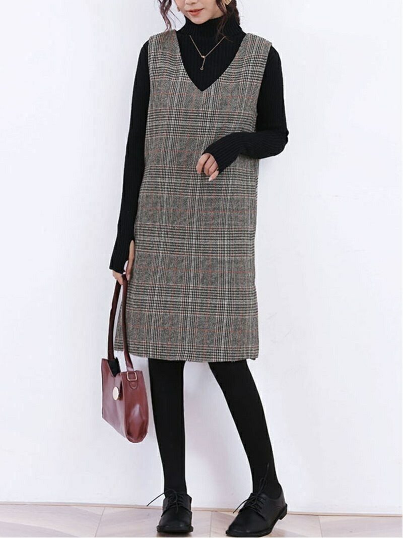 【ドゥーベル/Doux Belle】の【Doux Belle】秋冬新作 ジャンパースカート インテリア・キッズ・メンズ・レディースファッション・服の通販 founy(ファニー) ファッション Fashion レディースファッション Fashion for Women スカート Skirts スリット Slit, Slit Detail チェック Check, Plaid, Tartan ポケット Pocket, Pocket Detail ロング Long, Long-Length 冬 Winter / This Winter 春 Spring 秋 Autumn A/W・秋冬 Autumn/Winter チェックミディアム|ID: prp329100004703858 ipo3291000000034633191