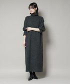 【ナノ ユニバース/nano universe】のエアリーヤーン畦編タートルニットマキシワンピース チャコール3|ID:prp329100004703901