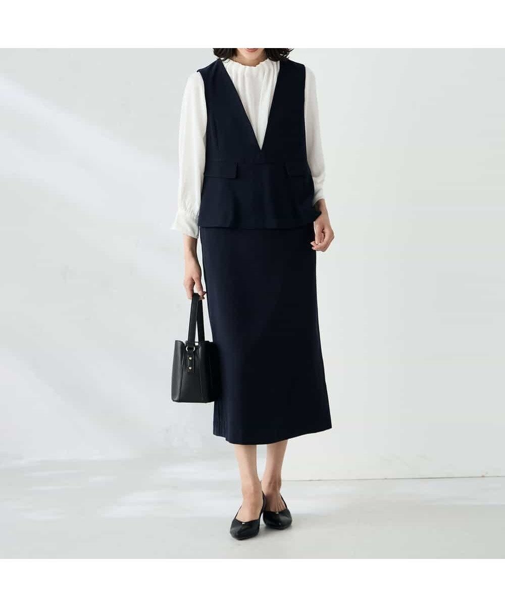 【アー ヴェー ヴェー/a.v.v】のペプラムドッキングワンピース 人気、トレンドファッション・服の通販 founy(ファニー) 　ファッション　Fashion　レディースファッション　Fashion for Women　ワンピース　Dresses　インナー　Innerwear　ドッキング　Docking, Mixed Material　ハイネック　High Neck, Mock Neck　ペプラム　Peplum, Flared Hem　ペンシル　Pencil, Pencil Skirt　再入荷　Restock / Back in Stock　おすすめ　Recommended / Our Picks　ビジネス 仕事 通勤　Business / Work / Commuting　 other-1|ID: prp329100004703915 ipo3291000000033968033