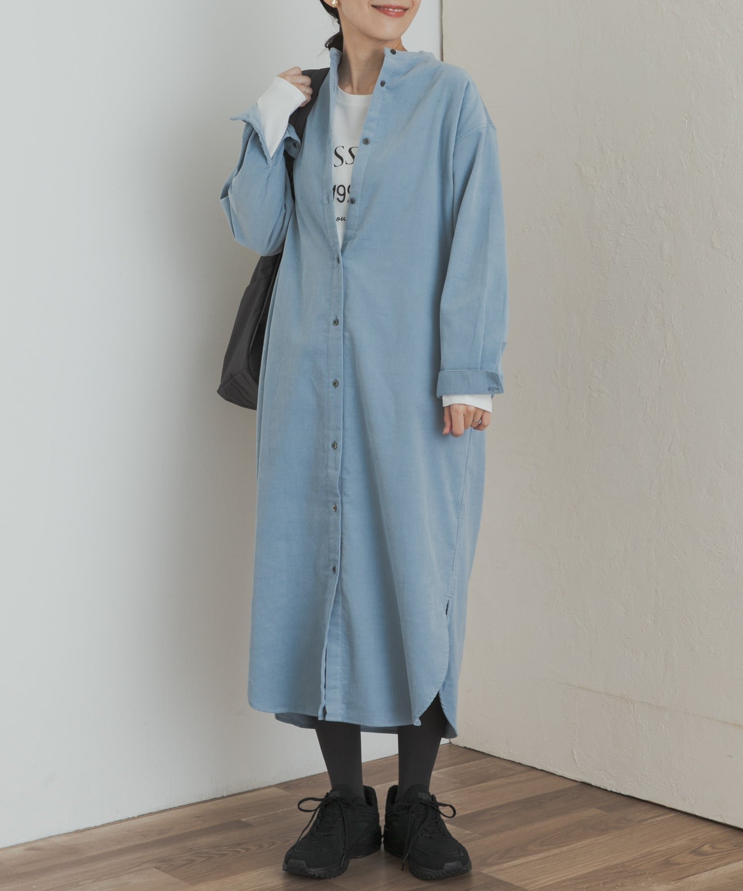 【アーバンリサーチ ドアーズ/URBAN RESEARCH DOORS】の『WEB/一部店舗限定カラー』『UR TECH』コーデュロイシャツワンピース インテリア・キッズ・メンズ・レディースファッション・服の通販 founy(ファニー) 　ファッション　Fashion　レディースファッション　Fashion for Women　ワンピース　Dresses　シャツワンピース / 1枚で着映えコーデ　Shirt Dresses　コーデュロイ　Corduroy, Cord Fabric　シンプル　Simple, Minimal　タートル　Turtleneck, Turtle Collar　A/W・秋冬　Autumn/Winter　冬　Winter / This Winter　2025年　2025　2025-2026秋冬・A/W　Autumn/Winter 2025–26 AW25–26　L.BLUE|ID: prp329100004703953 ipo3291000000034562359