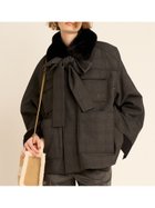 【ファーファー/FURFUR】のパデットボウタイワークブルゾン 人気、トレンドファッション・服の通販 founy(ファニー) ファッション Fashion レディースファッション Fashion for Women アウター Coat / Outerwear Collection ブルゾンジャケット・スポーティアウター Blouson Jackets コーデュロイ Corduroy, Cord Fabric スマート Smart, Elegant トレンド Trend, Trending Now フェミニン Feminine, Girly ブルゾン Blouson, Bomber Jacket ワーク Workwear, Utility Style 冬 Winter / This Winter 秋 Autumn thumbnail CHECK[931]|ID: prp329100004704012 ipo3291000000033968942