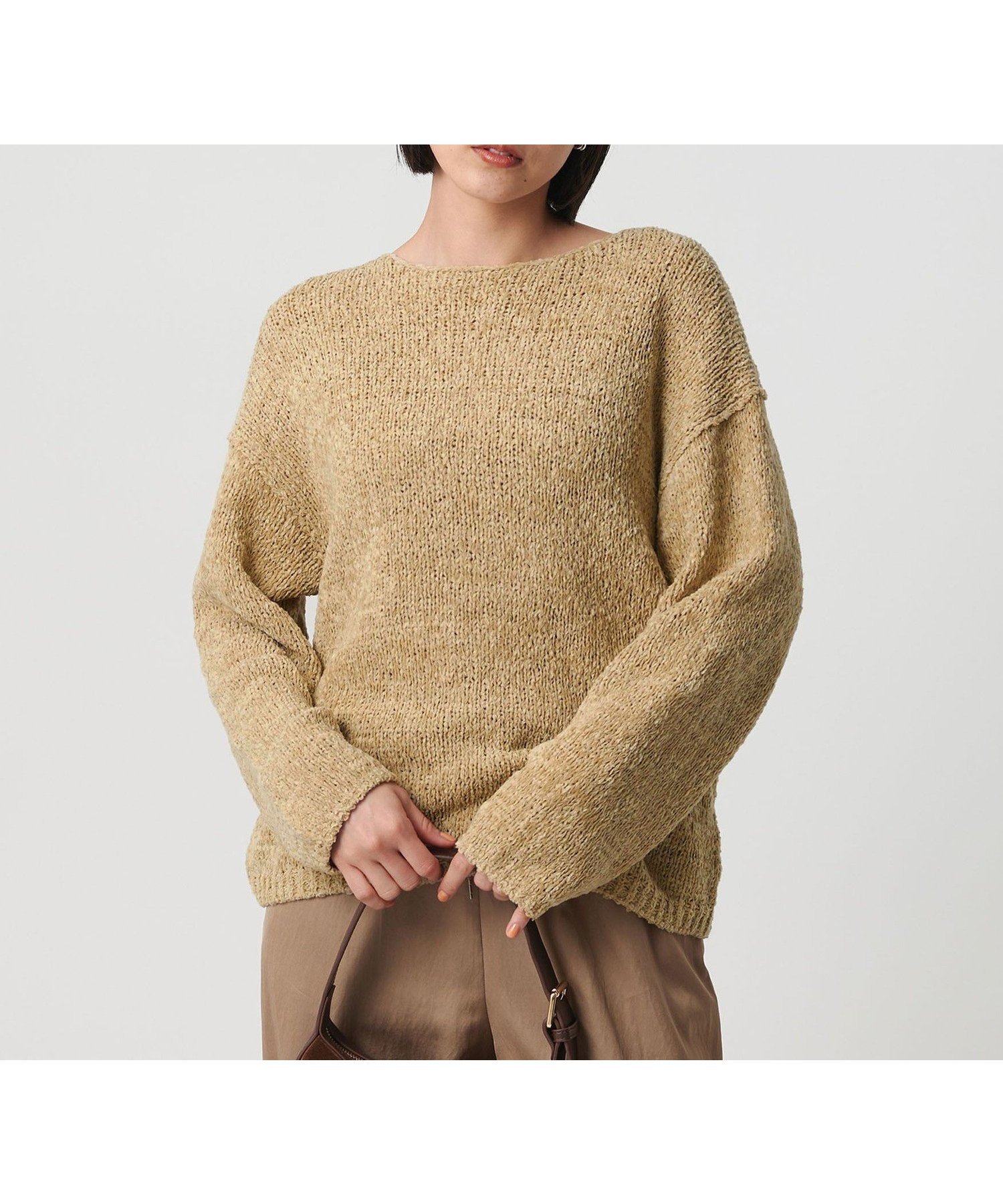 【ビューティ&ユース ユナイテッドアローズ/BEAUTY&YOUTH / UNITED ARROWS】のテープヤーン ニットプルオーバー インテリア・キッズ・メンズ・レディースファッション・服の通販 founy(ファニー) 　ファッション　Fashion　レディースファッション　Fashion for Women　トップス・カットソー　Cut & Sew Tops　ニット　Knit Tops & Sweaters　カジュアルプルオーバー・ニットトップス　Pullovers & Knit Tops / Casual Pullovers　カットソー　Cut and Sewn Top　キャミソール　Camisole, Spaghetti Strap Top　フェミニン　Feminine, Girly　ボトム　Bottoms, Lower Wear　リラックス　Relax, Relaxed Fit　ルーズ　Loose, Oversized　ロング　Long, Long-Length　おすすめ　Recommended / Our Picks　BEIGE|ID: prp329100004704142 ipo3291000000034071372
