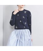 【ユナイテッドアローズ/UNITED ARROWS】のフラワー ビジュー ロングスリーブ ニット NAVY|ID: prp329100004704260 ipo3291000000034773106