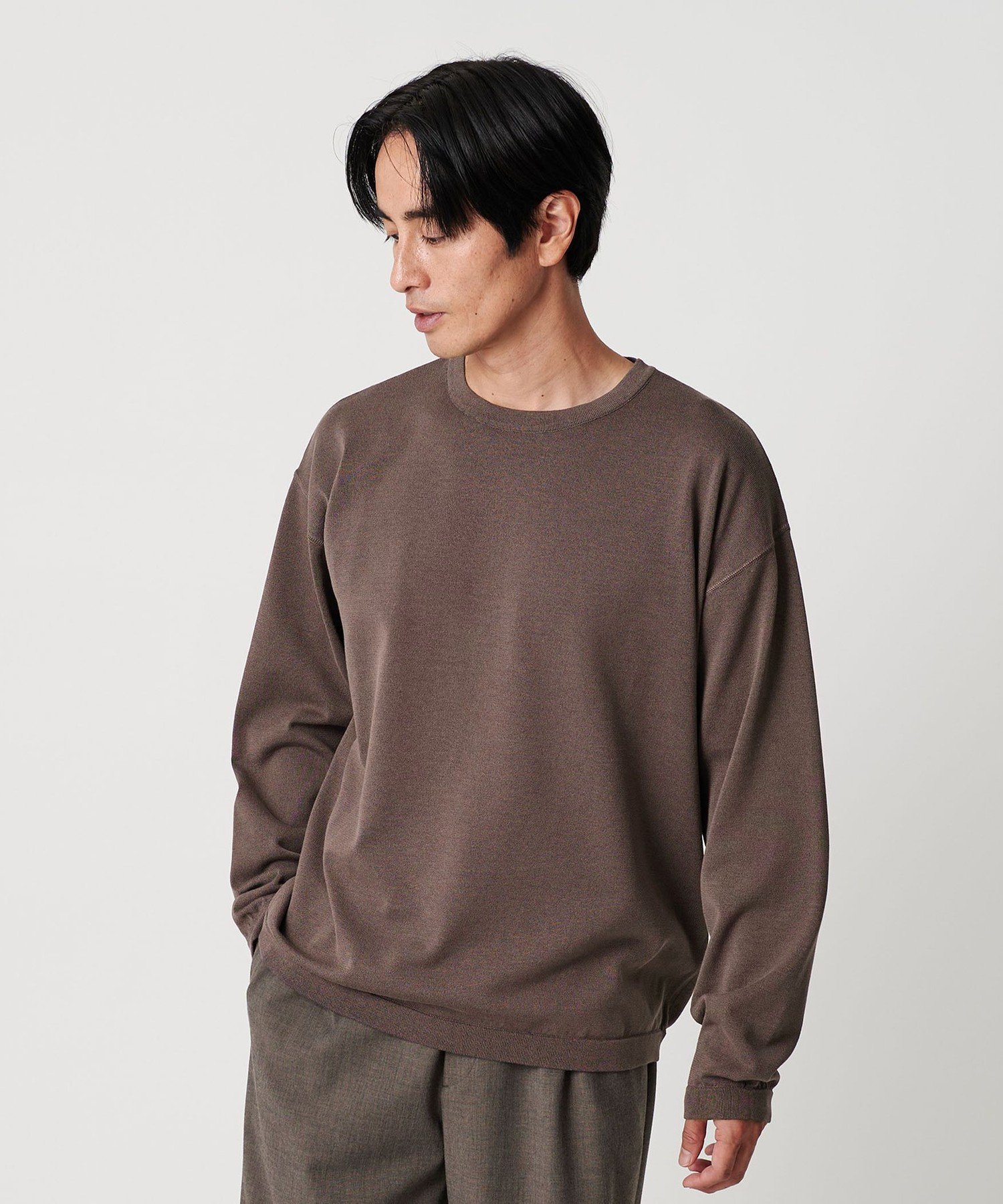 【ビューティ&ユース ユナイテッドアローズ/BEAUTY&YOUTH / UNITED ARROWS / MEN】のプレーティング フェード クルーネック ニット 抗菌・防臭機能付き インテリア・キッズ・メンズ・レディースファッション・服の通販 founy(ファニー) 　ファッション　Fashion　メンズファッション　Fashion for Men　秋　Autumn　抗菌　Antibacterial, Bacteria-Resistant　シンプル　Simple, Minimal　スラックス　Slacks, Dress Pants　フィット　Fit, Slim Fit　リラックス　Relax, Relaxed Fit　エレガント 上品　Elegant　LILAC|ID: prp329100004704267 ipo3291000000034180169
