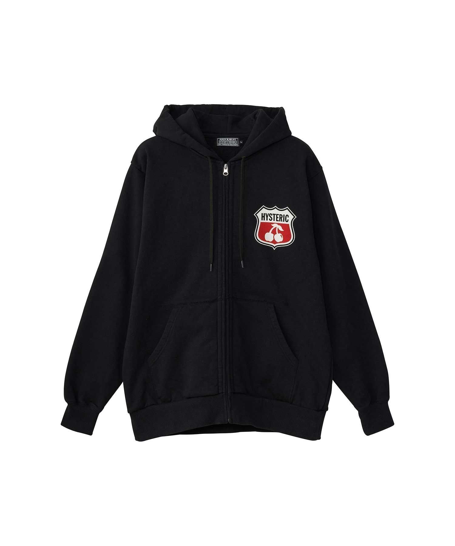 【ヒステリックグラマー/HYSTERIC GLAMOUR / MEN】のHYSTERIC CHERRY パーカー インテリア・キッズ・メンズ・レディースファッション・服の通販 founy(ファニー) 　ファッション　Fashion　メンズファッション　Fashion for Men　グラフィック　Graphic, Graphic Design　パーカー　Hoodie, Parka　プリント　Print, Printed Pattern　モチーフ　Motif, Design Theme　ループ　Loop, Loop Knit　ヴィンテージ　Vintage Style　ブラック|ID: prp329100004704341 ipo3291000000034100470