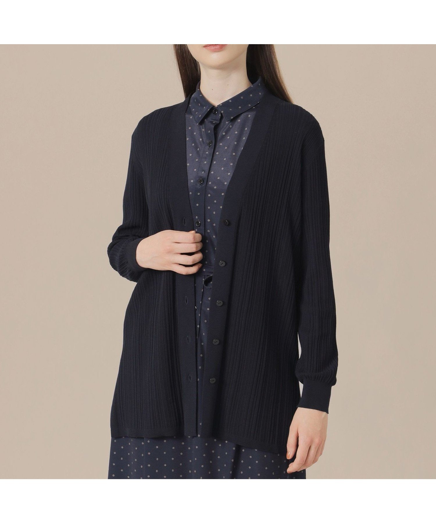 【マッキントッシュ ロンドン/MACKINTOSH LONDON】のシアーコットンニットカーディガン インテリア・キッズ・メンズ・レディースファッション・服の通販 founy(ファニー) 　ファッション　Fashion　レディースファッション　Fashion for Women　トップス・カットソー　Cut & Sew Tops　ニット　Knit Tops & Sweaters　カーディガン・羽織り　Layered Style Cardigans　ウォッシャブル　Machine Washable　カーディガン　Cardigan, Knitwear　シンプル　Simple, Minimal　スリット　Slit, Slit Detail　夏　Summer　春　Spring　ネイビー|ID: prp329100004704422 ipo3291000000034012542