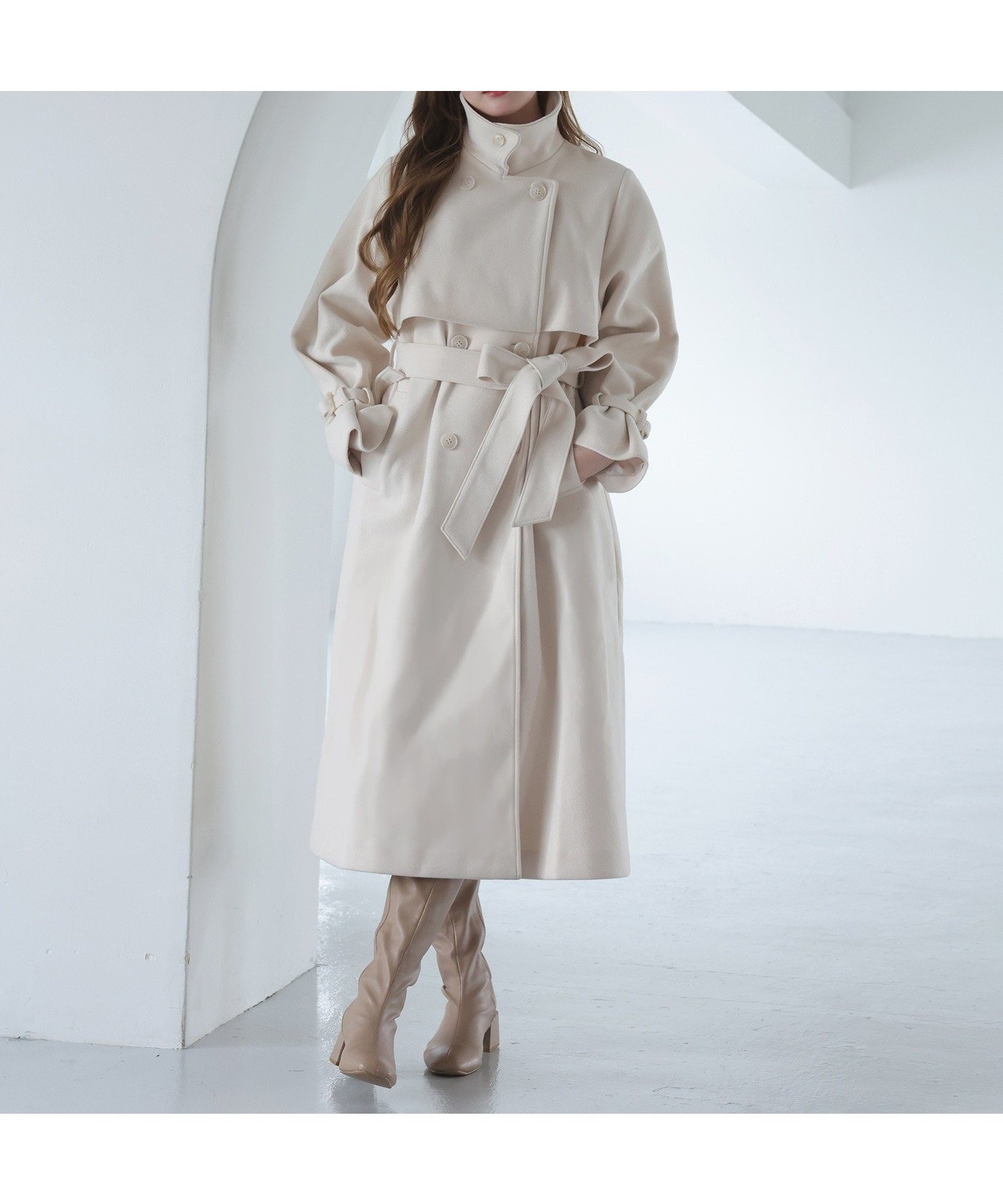 【ナイスクラップ/NICE CLAUP】の【リバイバル】マルチロングコート・M/Lサイズ展開 インテリア・キッズ・メンズ・レディースファッション・服の通販 founy(ファニー) 　ファッション　Fashion　レディースファッション　Fashion for Women　アウター　Coat / Outerwear Collection　コート・ロングコート・ピーコート　Long Coats, Peacoats & More　2025年　2025　2025-2026秋冬・A/W　Autumn/Winter 2025–26 AW25–26　おすすめ　Recommended / Our Picks　デニム　Denim, Jeans Material　フェミニン　Feminine, Girly　フレア　Flare, Flared　ボトム　Bottoms, Lower Wear　ロング　Long, Long-Length　エレガント 上品　Elegant　アイボリー|ID: prp329100004704458 ipo3291000000034494054