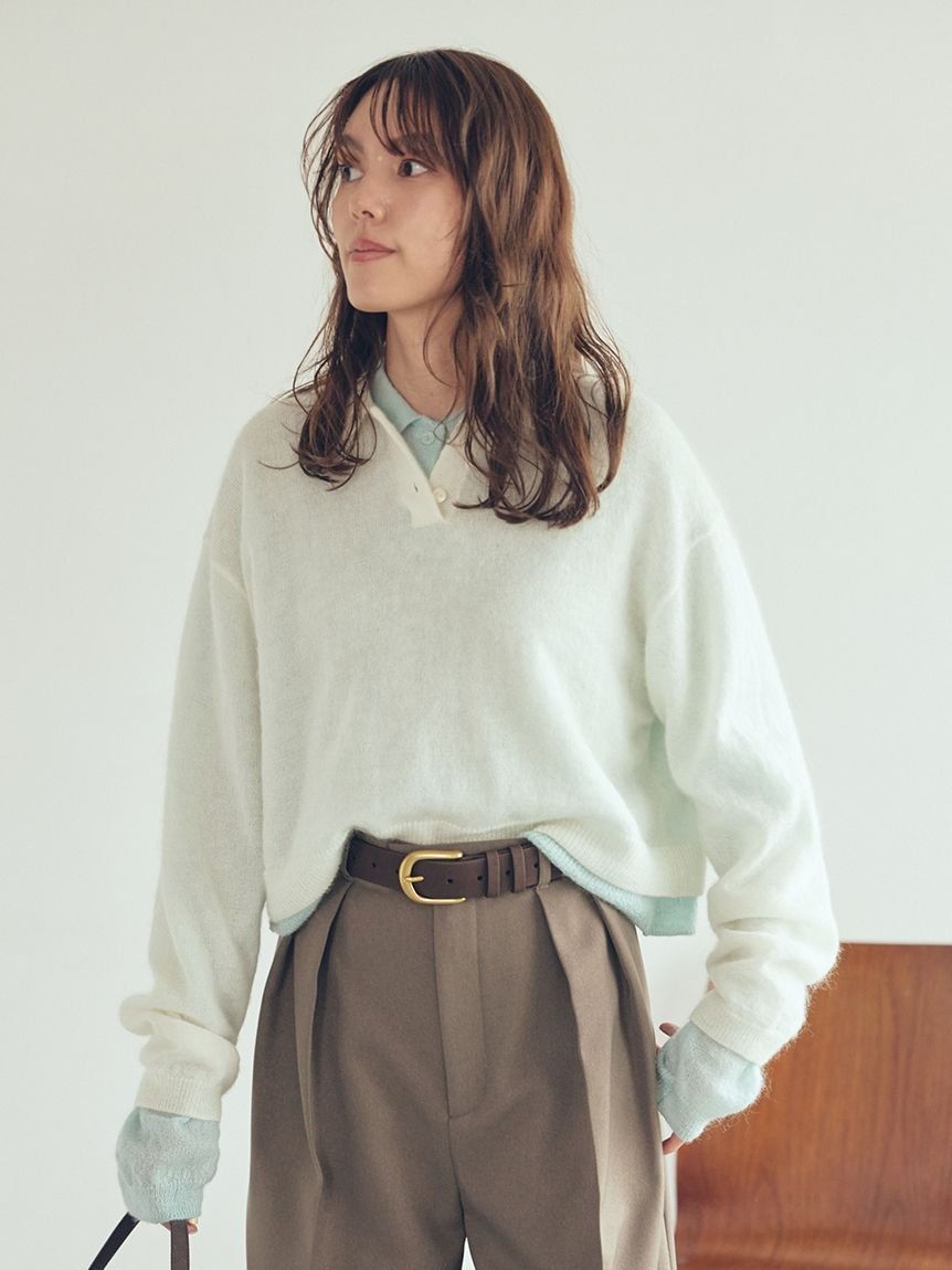 【ミラオーウェン/Mila Owen】のモヘア混シアーポロニットプルオーバー 人気、トレンドファッション・服の通販 founy(ファニー) 雑誌掲載アイテム Magazine Picks & Fashion Features ファッション雑誌 Fashion Magazines ヴェリィ VERY ファッション Fashion レディースファッション Fashion for Women トップス・カットソー Cut & Sew Tops ニット Knit Tops & Sweaters カジュアルプルオーバー・ニットトップス Pullovers & Knit Tops / Casual Pullovers 秋 Autumn キャミ Camisole, Cami Top クロップド Cropped, Short Length 11月号 November Issue シアー Sheer, See-Through スマート Smart, Elegant 雑誌 Magazine, Fashion Magazine ボトム Bottoms, Lower Wear ワイド Wide, Wide Fit おすすめ Recommended / Our Picks エレガント 上品 Elegant other-1|ID: prp329100004704471 ipo3291000000034543174