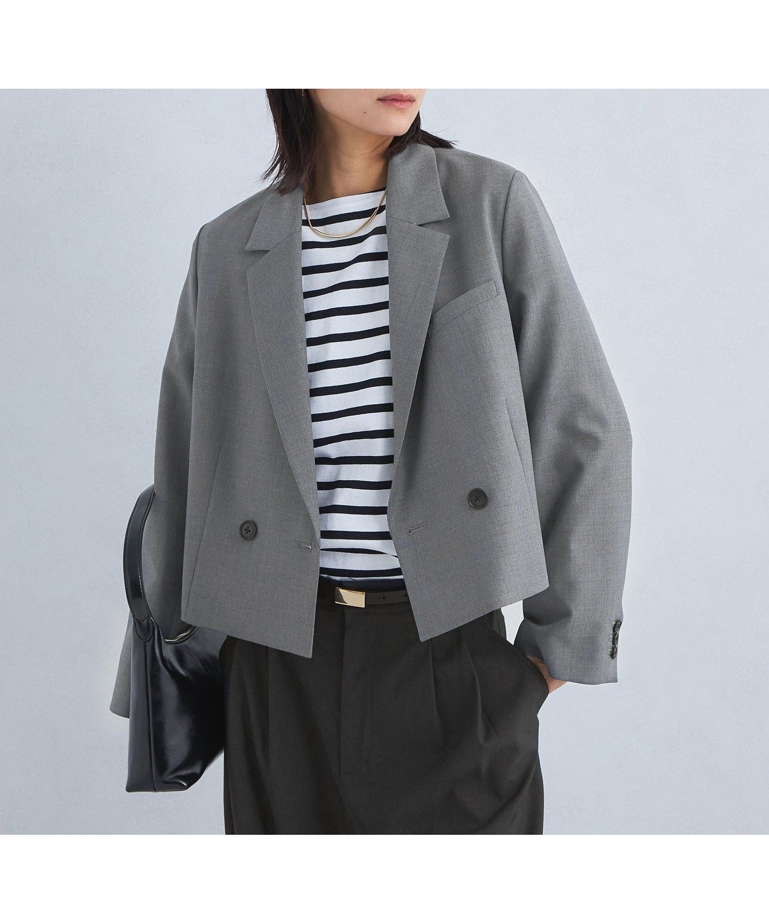 【ユナイテッドアローズ/UNITED ARROWS】のツイル クロップド ジャケット -マシンウォッシャブル・防シワ- インテリア・キッズ・メンズ・レディースファッション・服の通販 founy(ファニー) 　ファッション　Fashion　レディースファッション　Fashion for Women　アウター　Coat / Outerwear Collection　レディースジャケット・軽アウター　Jackets　春　Spring　クロップド　Cropped, Short Length　ショート　Short, Short Length　ジャケット　Jacket, Outerwear　セットアップ　Set-Up, Coordinated Outfit　ツイル　Twist, Twisted Detail　デニム　Denim, Jeans Material　トレンド　Trend, Trending Now　バランス　Balance, Style Balance　フェミニン　Feminine, Girly　マニッシュ　Mannish, Boyish　アウトレット　Outlet / Clearance　おすすめ　Recommended / Our Picks　エレガント 上品　Elegant　MD.GRAY|ID: prp329100004704508 ipo3291000000033972994