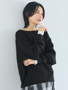【コカ/COCA】のしっとりやわらかシンプルボートネックニットトップス Black|ID: prp329100004704519 ipo3291000000033973111