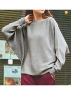 【コカ/COCA】のしっとりやわらかシンプルボートネックニットトップス Lt.gray|ID: prp329100004704519 ipo3291000000033973113
