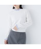 【ナチュラル ビューティー ベーシック/NATURAL BEAUTY BASIC】のストライプフリルネックニット 人気、トレンドファッション・服の通販 founy(ファニー) ファッション Fashion レディースファッション Fashion for Women トップス・カットソー Cut & Sew Tops ニット Knit Tops & Sweaters ストライプ Stripe, Striped Pattern ドッキング Docking, Mixed Material フリル Frill, Ruffle ブロード Broadcloth, Fine Cotton thumbnail オフ1|ID: prp329100004704533 ipo3291000000034591915