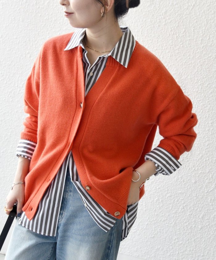 【シップス フォー ウィメン/SHIPS】のSHIPS any 手洗い可能 AQUA カシミヤ ミックス スキッパー カーディガン インテリア・キッズ・メンズ・レディースファッション・服の通販 founy(ファニー) https://founy.com/ ファッション Fashion レディースファッション Fashion for Women トップス・カットソー Cut & Sew Tops カーディガン・羽織り Layered Style Cardigans オレンジ Orange 洗える Machine Washable カーディガン Cardigan, Knitwear スキッパー Skipper, Open Collar 人気 Popular, Best Seller バランス Balance, Style Balance フロント Front, Front Design ボトム Bottoms, Lower Wear 羽織 Haori, Light Jacket ミックス Mix, Mixed Style ルーズ Loose, Oversized おすすめ Recommended / Our Picks 2025年 2025 2025-2026秋冬・A/W Autumn/Winter 2025–26 AW25–26 |ID: prp329100004704854 ipo3291000000034130496