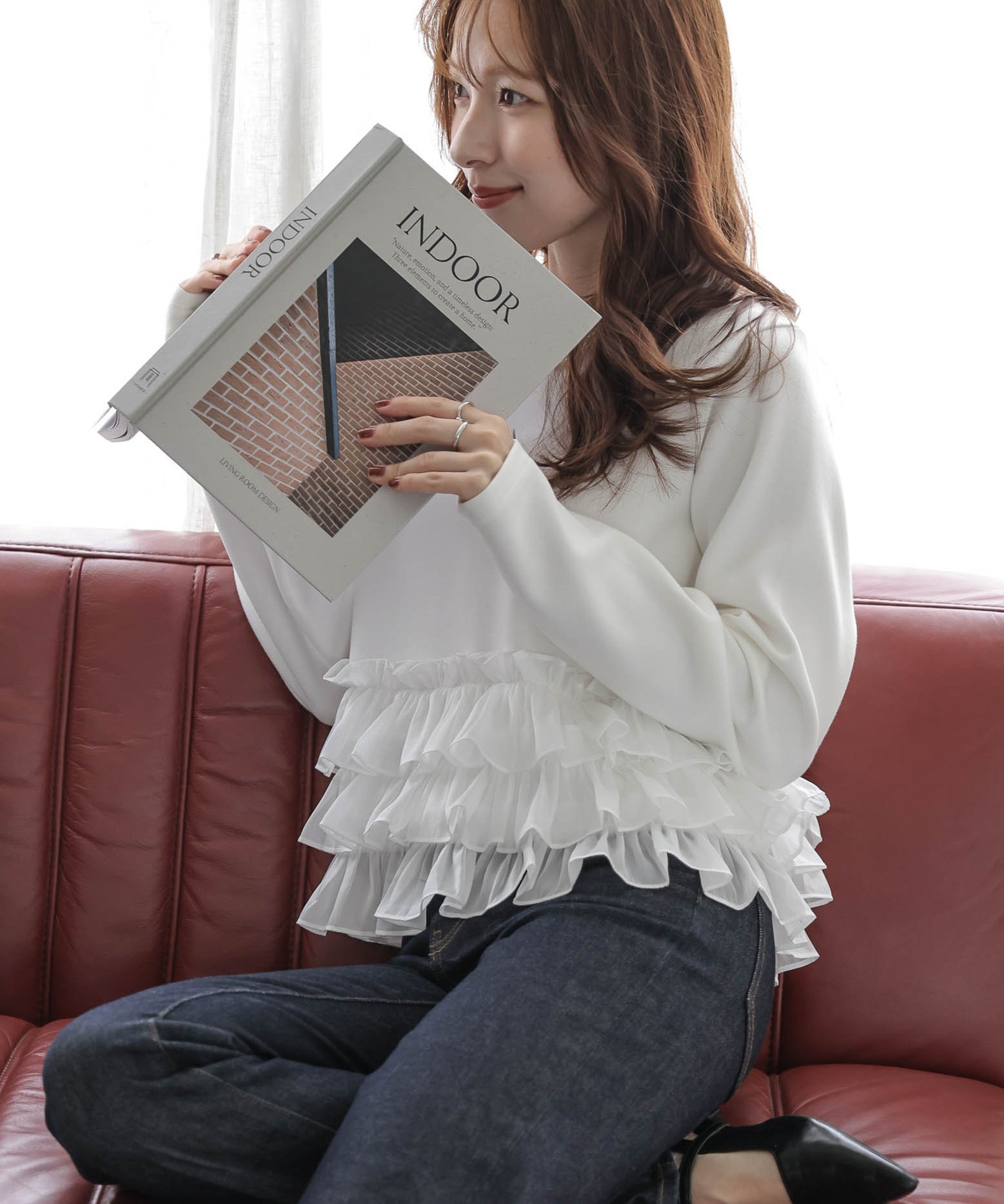 【ラジュール/Lajour】のティアードフリルヘムトップス 人気、トレンドファッション・服の通販 founy(ファニー)  ファッション Fashion レディースファッション Fashion for Women トップス・カットソー Cut & Sew Tops 2025年 2025 2025-2026秋冬・A/W Autumn/Winter 2025–26 AW25–26 なめらか Smooth, Silky Texture カットソー Cut and Sewn Top コンパクト Compact, Small Size シアー Sheer, See-Through ショート Short, Short Length シンプル Simple, Minimal ティアード Tiered, Tiered Style フェミニン Feminine, Girly フリル Frill, Ruffle エレガント 上品 Elegant 長袖 Long Sleeve, Full Sleeve  other-1|ID: prp329100004704941 ipo3291000000034450496