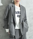 【インタープラネット/INTERPLANET】のT/Rサイロ2WAYツイルダブルジャケット 人気、トレンドファッション・服の通販 founy(ファニー) ファッション Fashion レディースファッション Fashion for Women アウター Coat / Outerwear Collection レディースジャケット・軽アウター Jackets thumbnail チャコールグレー|ID: prp329100004705000 ipo3291000000034009763