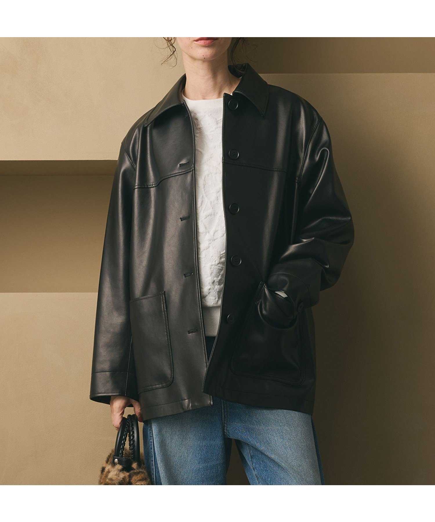 【ビューティ&ユース ユナイテッドアローズ/BEAUTY&YOUTH / UNITED ARROWS】のレザーライク カバーオール ジャケット インテリア・キッズ・メンズ・レディースファッション・服の通販 founy(ファニー) 　ファッション　Fashion　レディースファッション　Fashion for Women　アウター　Coat / Outerwear Collection　レディースジャケット・軽アウター　Jackets　インナー　Innerwear　シンプル　Simple, Minimal　ジャケット　Jacket, Outerwear　ベロア　Velour, Soft Velvet　リアル　Real, Realistic　ロング　Long, Long-Length　おすすめ　Recommended / Our Picks　BLACK|ID: prp329100004705038 ipo3291000000034511230