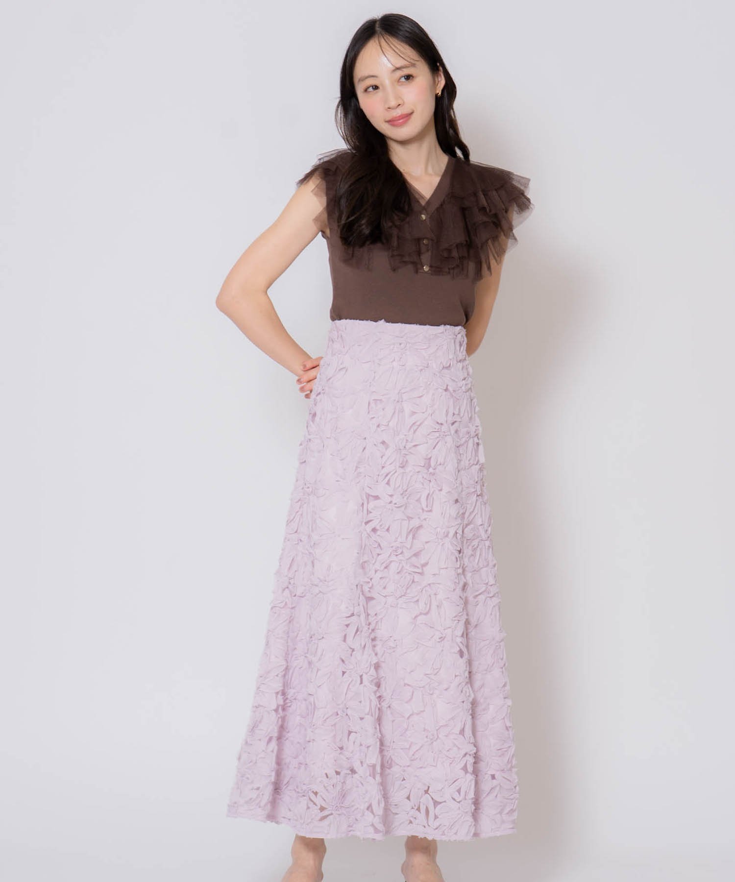 【ノエラ/Noela】のフラワージャガードスカート インテリア・キッズ・メンズ・レディースファッション・服の通販 founy(ファニー) 　ファッション　Fashion　レディースファッション　Fashion for Women　スカート　Skirts　フラワー　Flower, Floral　ポケット　Pocket, Pocket Detail　モチーフ　Motif, Design Theme　エレガント 上品　Elegant　ピンク|ID: prp329100004705074 ipo3291000000033978263