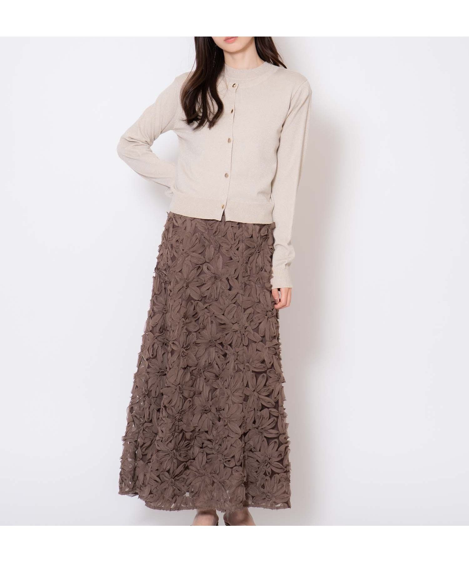 【ノエラ/Noela】のフラワージャガードスカート インテリア・キッズ・メンズ・レディースファッション・服の通販 founy(ファニー) 　ファッション　Fashion　レディースファッション　Fashion for Women　スカート　Skirts　フラワー　Flower, Floral　ポケット　Pocket, Pocket Detail　モチーフ　Motif, Design Theme　エレガント 上品　Elegant　チャ|ID: prp329100004705074 ipo3291000000033978264