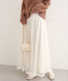 【ナチュラルクチュール/natural couture】の【WEB限定】サテンパイピングチュールスカート オフホワイト|ID: prp329100004705114 ipo3291000000034568994