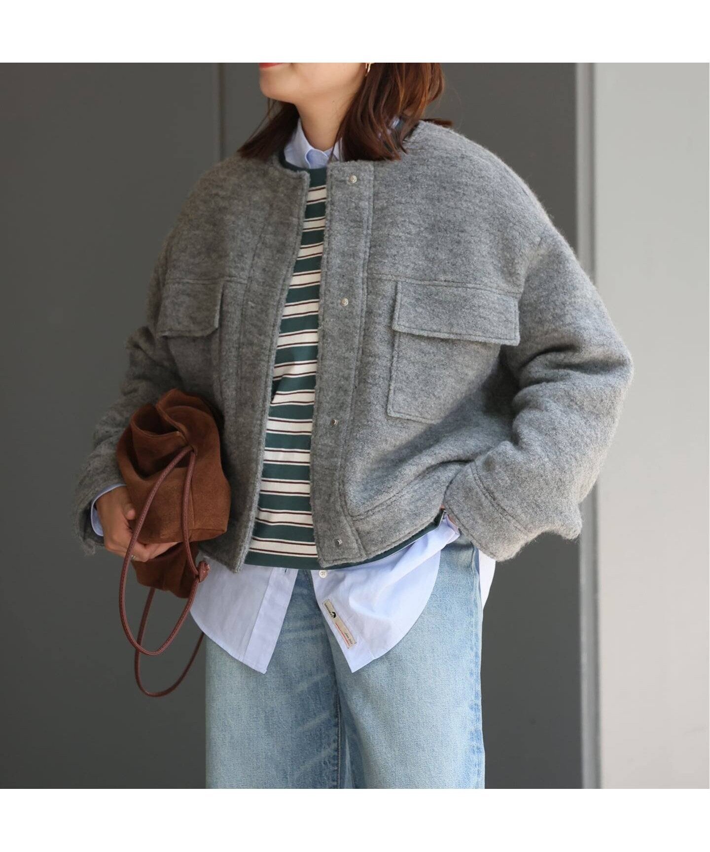 【ジャーナルスタンダード/JOURNAL STANDARD】の【2025FW 新作】シープパイルクロップジャケット インテリア・キッズ・メンズ・レディースファッション・服の通販 founy(ファニー) 　ファッション　Fashion　レディースファッション　Fashion for Women　アウター　Coat / Outerwear Collection　レディースジャケット・軽アウター　Jackets　ビッグ　Big, Oversized　ブルゾン　Blouson, Bomber Jacket　ポケット　Pocket, Pocket Detail　ワーク　Workwear, Utility Style　軽量　Lightweight, Ultra Light　グレー|ID: prp329100004705150 ipo3291000000033979205