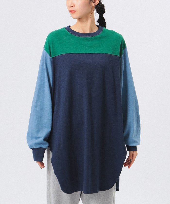 【ビームス ウイメン/BEAMS】のクレイジー フットボール ワンピース インテリア・キッズ・メンズ・レディースファッション・服の通販 founy(ファニー) https://founy.com/ ファッション Fashion レディースファッション Fashion for Women ワンピース Dresses インナー Innerwear ウェーブ Wavy Pattern スリット Slit, Slit Detail チュニック Tunic, Long Top デニム Denim, Jeans Material ユーズド Used, Vintage-Look リラックス Relax, Relaxed Fit |ID: prp329100004705156 ipo3291000000033979278