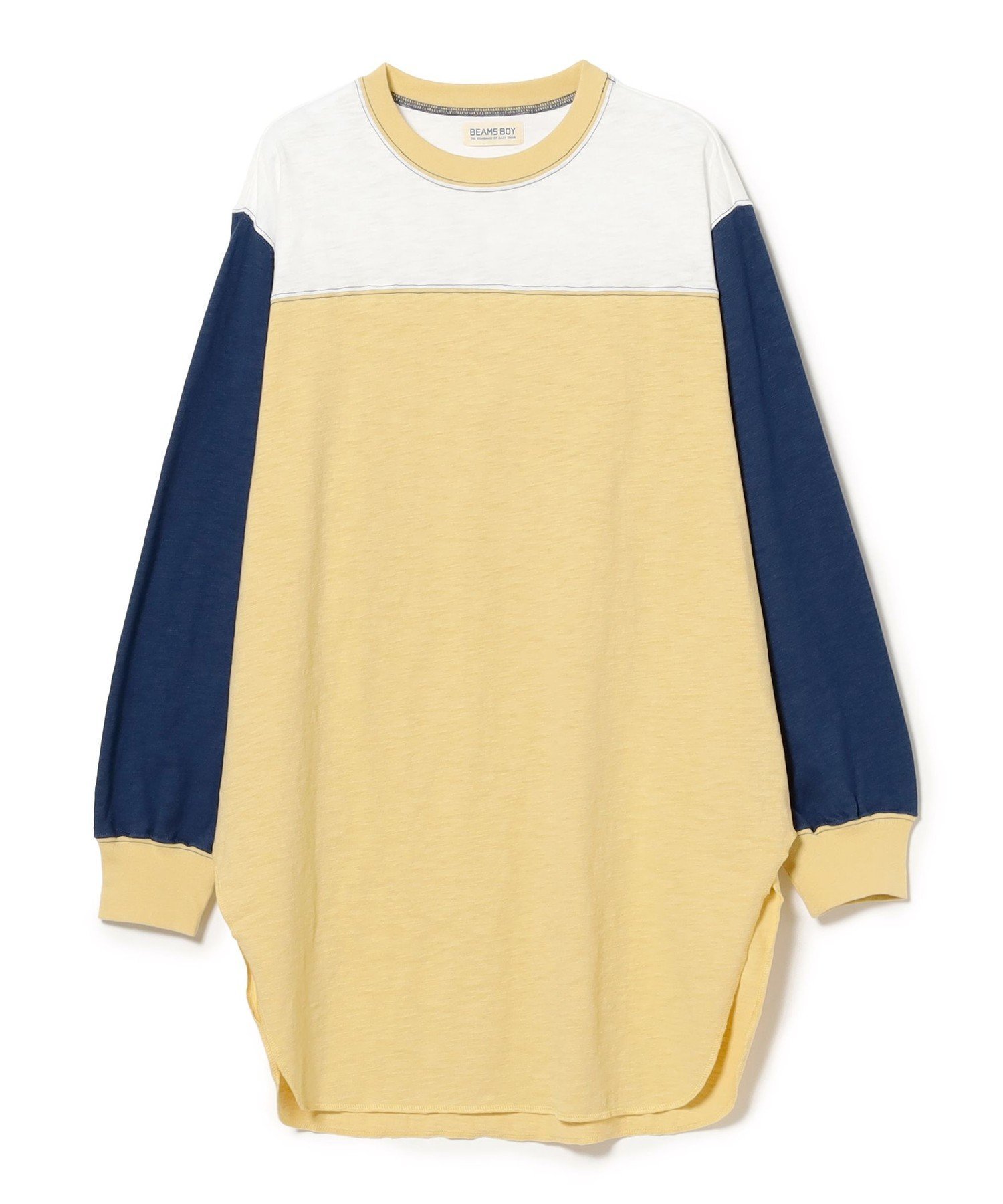 【ビームス ウイメン/BEAMS】のクレイジー フットボール ワンピース インテリア・キッズ・メンズ・レディースファッション・服の通販 founy(ファニー) 　ファッション　Fashion　レディースファッション　Fashion for Women　ワンピース　Dresses　インナー　Innerwear　ウェーブ　Wavy Pattern　スリット　Slit, Slit Detail　チュニック　Tunic, Long Top　デニム　Denim, Jeans Material　ユーズド　Used, Vintage-Look　リラックス　Relax, Relaxed Fit　YELLOW|ID: prp329100004705156 ipo3291000000033979282
