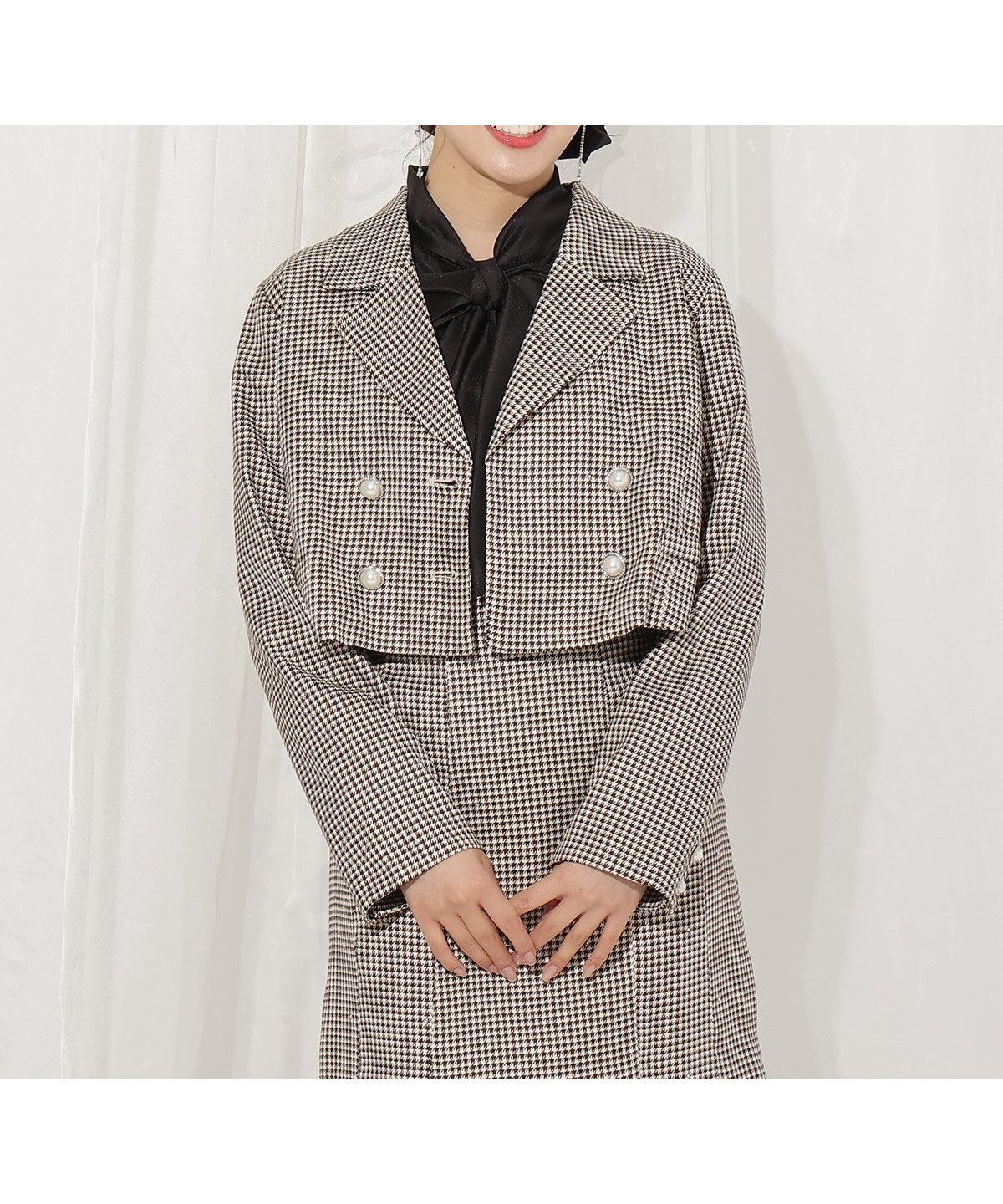 【ウィルセレクション/WILLSELECTION】のホットフィットショートジャケット インテリア・キッズ・メンズ・レディースファッション・服の通販 founy(ファニー) 　ファッション　Fashion　レディースファッション　Fashion for Women　アウター　Coat / Outerwear Collection　レディースジャケット・軽アウター　Jackets　おすすめ　Recommended / Our Picks　コンパクト　Compact, Small Size　ショート　Short, Short Length　ジャケット　Jacket, Outerwear　ストーン　Stone, Gem-Like　セットアップ　Set-Up, Coordinated Outfit　チェック　Check, Plaid, Tartan　パール　Pearl, Pearl Accent　エレガント 上品　Elegant　黒系チェック|ID: prp329100004705337 ipo3291000000033981296