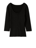 【スナイデル/SNIDEL】のUネックシンプルリブニットプルオーバー BLK[009]|ID:prp329100004705352