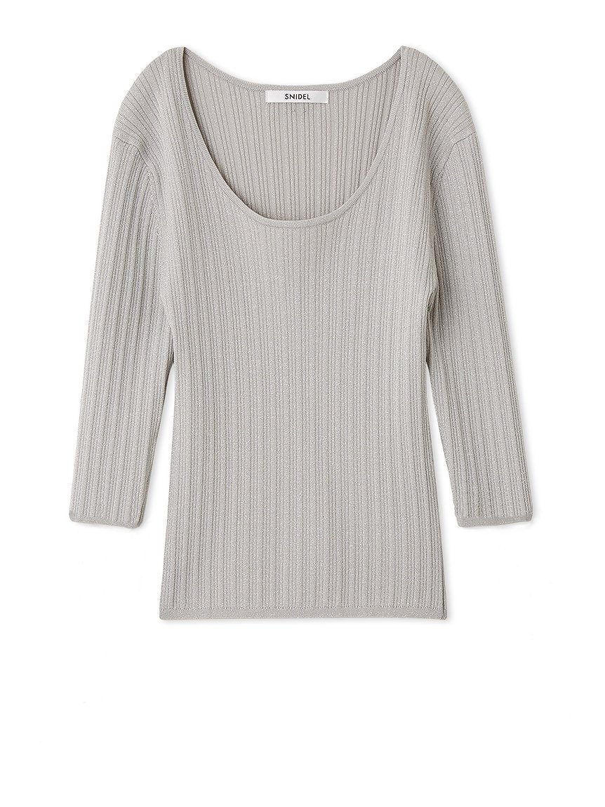 【スナイデル/SNIDEL】のUネックシンプルリブニットプルオーバー インテリア・キッズ・メンズ・レディースファッション・服の通販 founy(ファニー) 　ファッション　Fashion　レディースファッション　Fashion for Women　トップス・カットソー　Cut & Sew Tops　ニット　Knit Tops & Sweaters　カジュアルプルオーバー・ニットトップス　Pullovers & Knit Tops / Casual Pullovers　シルバー　Silver, Metallic Silver　ジャケット　Jacket, Outerwear　ストレート　Straight, Straight Cut　スマート　Smart, Elegant　フィット　Fit, Slim Fit　フォルム　Silhouette, Form　ベーシック　Basic, Essential　リュクス　Luxury, Elegant, High-End, Chic　おすすめ　Recommended / Our Picks　SLV[011]|ID: prp329100004705352 ipo3291000000033981406