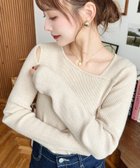 【モーメントプラス/moment+ / MEN】の12Gショルダースリットアシンメトリーネックリブニットプルオーバー ナチュラル|ID: prp329100004705378 ipo3291000000034567898