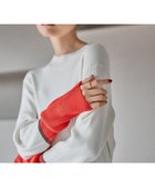 【レプシィム ローリーズファーム/LEPSIM LOWRYS FARM】の12ゲージ袖配色プルオーバー2 オレンジ×オフホワイト45|ID: prp329100004705456 ipo3291000000034916986