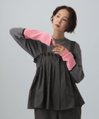 【レプシィム ローリーズファーム/LEPSIM LOWRYS FARM】の12ゲージ袖配色プルオーバー2 ピンク×グレー23|ID: prp329100004705456 ipo3291000000034916987