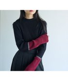 【レプシィム ローリーズファーム/LEPSIM LOWRYS FARM】の12ゲージ袖配色プルオーバー2 ボルドー×ブラック38|ID: prp329100004705456 ipo3291000000034916988