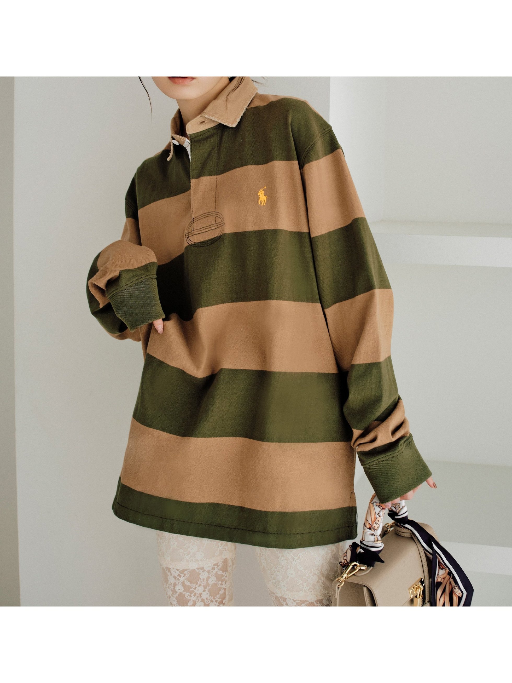 【スナイデル/SNIDEL】の【POLO RALPH LAUREN】ラグビーシャツ インテリア・キッズ・メンズ・レディースファッション・服の通販 founy(ファニー) 　ファッション　Fashion　レディースファッション　Fashion for Women　トップス・カットソー　Cut & Sew Tops　シャツ・ブラウス・オフィスカジュアル　Elegant Blouses & Button-Ups　ストライプ　Stripe, Striped Pattern　スマート　Smart, Elegant　フェミニン　Feminine, Girly　ミニスカート　Mini Skirt, Short Skirt　リラックス　Relax, Relaxed Fit　ルーズ　Loose, Oversized　今季　This Season, Current Season　KKI[026]|ID: prp329100004706108 ipo3291000000033987745