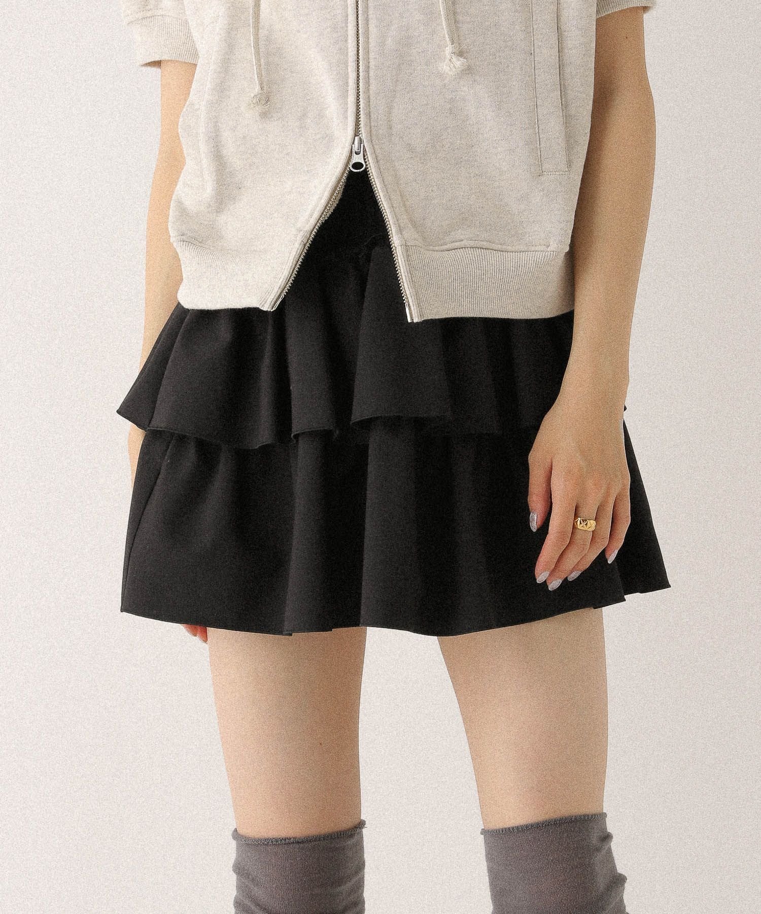 【ヘザー/Heather】のギャザーフリルミニスカート インテリア・キッズ・メンズ・レディースファッション・服の通販 founy(ファニー) 　ファッション　Fashion　レディースファッション　Fashion for Women　スカート　Skirts　ミニスカート　Mini Skirts　おすすめ　Recommended / Our Picks　カットソー　Cut and Sewn Top　デニム　Denim, Jeans Material　フリル　Frill, Ruffle　ミニスカート　Mini Skirt, Short Skirt　ブラック|ID: prp329100004706229 ipo3291000000033988700