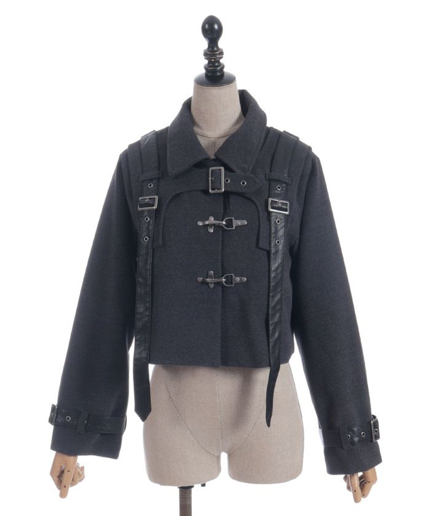 【アクシーズファム/axes femme】のハーネスショートコート インテリア・キッズ・メンズ・レディースファッション・服の通販 founy(ファニー) 　ファッション　Fashion　レディースファッション　Fashion for Women　アウター　Coat / Outerwear Collection　コート・ロングコート・ピーコート　Long Coats, Peacoats & More　おすすめ　Recommended / Our Picks　ショート　Short, Short Length　ボトム　Bottoms, Lower Wear　グレー|ID: prp329100004706286 ipo3291000000034007879
