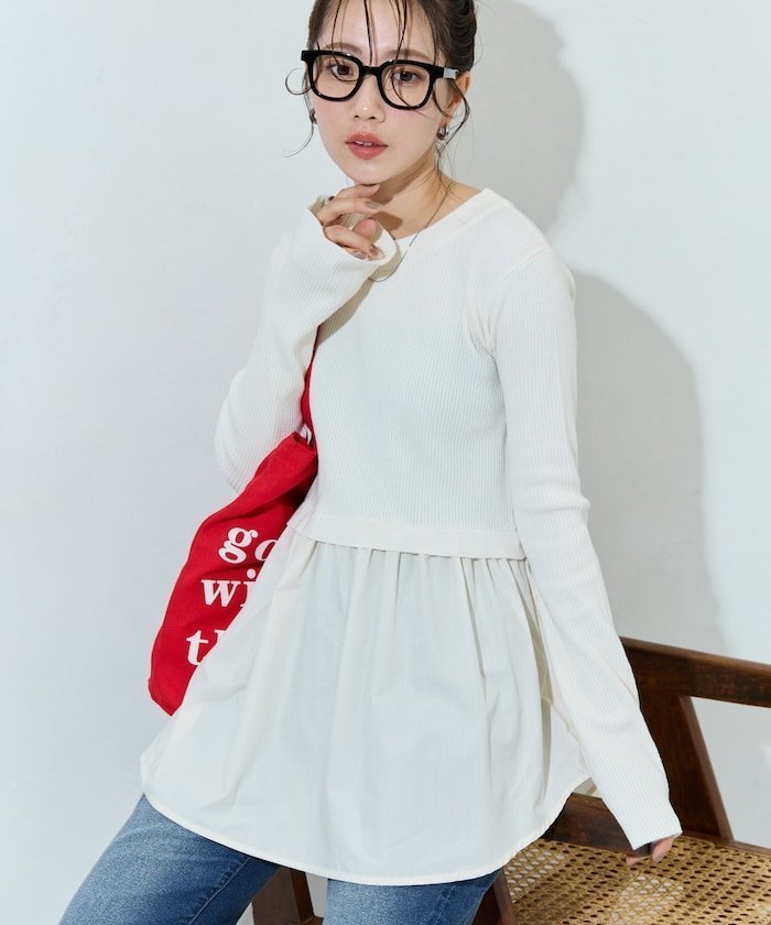 【フリークスストア/FREAK'S STORE】のニット ドッキング ペプラム プルオーバー【限定展開】 人気、トレンドファッション・服の通販 founy(ファニー) 　ファッション　Fashion　レディースファッション　Fashion for Women　トップス・カットソー　Cut & Sew Tops　ニット　Knit Tops & Sweaters　カジュアルプルオーバー・ニットトップス　Pullovers & Knit Tops / Casual Pullovers　冬　Winter / This Winter　おすすめ　Recommended / Our Picks　スニーカー　Sneakers, Trainers　スリム　Slim, Slim Fit　タイトスカート　Pencil Skirt, Tight Skirt　ダウン　Down, Puffer　デニム　Denim, Jeans Material　ドッキング　Docking, Mixed Material　フェミニン　Feminine, Girly　ペプラム　Peplum, Flared Hem　エレガント 上品　Elegant　A/W・秋冬　Autumn/Winter　 other-1|ID: prp329100004706332 ipo3291000000034007254