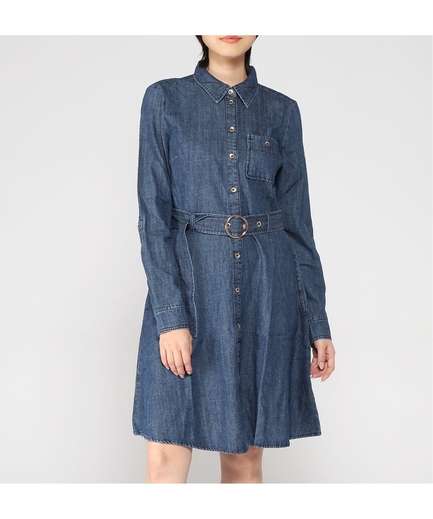 【ゲス/GUESS】のGUESS/BELINA L/S Dress インテリア・キッズ・メンズ・レディースファッション・服の通販 founy(ファニー) 　ファッション　Fashion　レディースファッション　Fashion for Women　ワンピース　Dresses　フォーマル・パーティードレス・結婚式用ドレス　Elegant & Casual Dresses　ダークインディゴ|ID: prp329100004706341 ipo3291000000033989496