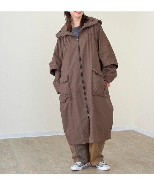 【ゴースローキャラバン/go slow caravan】のMili Plus/ミリプラス レイヤードモッズコート (WOMENS) インテリア・キッズ・メンズ・レディースファッション・服の通販 founy(ファニー) 　ファッション　Fashion　レディースファッション　Fashion for Women　アウター　Coat / Outerwear Collection　コート・ロングコート・ピーコート　Long Coats, Peacoats & More　モッズコート・ミリタリー風アウター　Mods & Field Coats　おすすめ　Recommended / Our Picks　シンプル　Simple, Minimal　トレンド　Trend, Trending Now　モッズコート　Mods Coat, Military Parka　ロング　Long, Long-Length　冬　Winter / This Winter　秋　Autumn　モカ|ID: prp329100004706383 ipo3291000000034008698